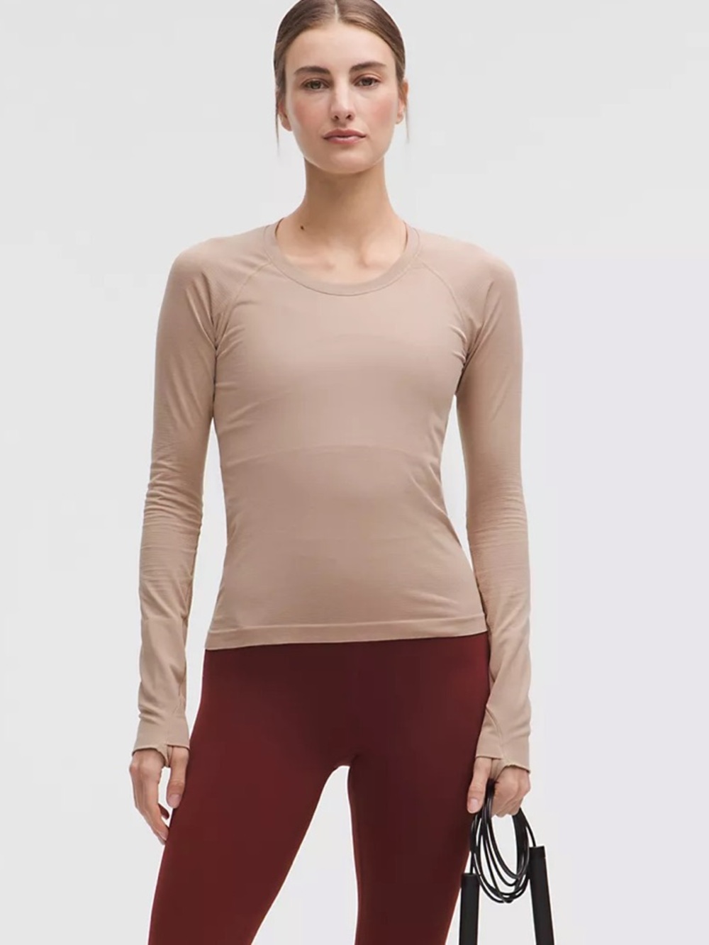 NWT lululemon Swiftly Tech Long-Sleeve Shirt 2.0 Race, Nutmeg, Size 4